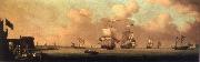 Monamy, Peter A panoranma of the Bosporus at Constantinople the City spread along the European western shore,the Asian eastern shore guarded by Leander-s Tower china oil painting reproduction